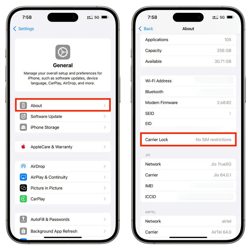 how to check if iphone is unlocked