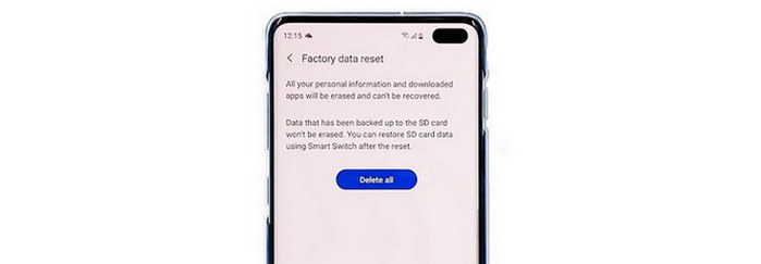 reset Samsung S10 