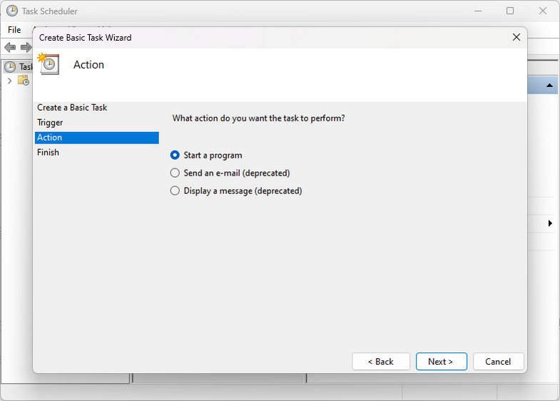 select trigger for windows task scheduler