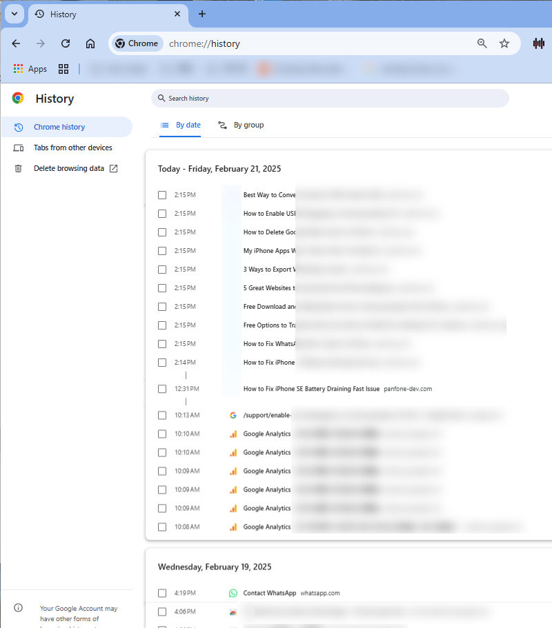 successfully recover chrome history files