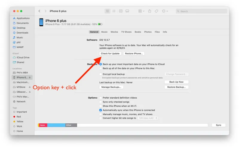 update to ios 26 using ipsw