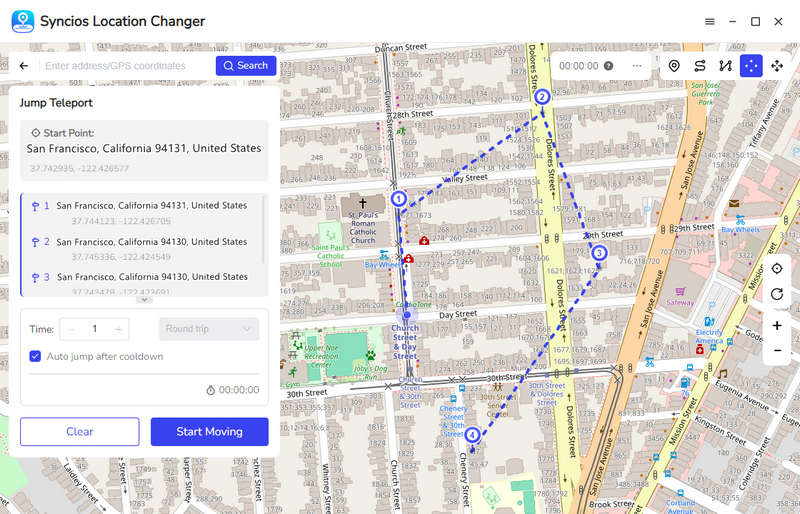 choose jump teleport spots
