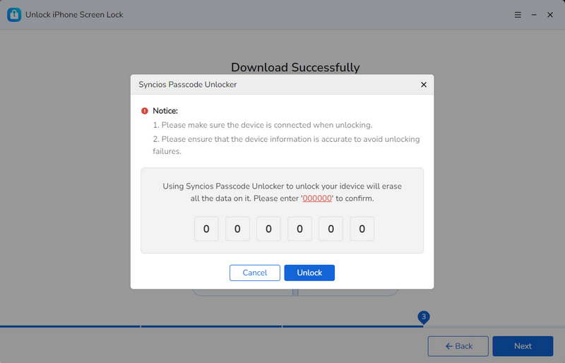 confirm to unlock iPhone screen passcode