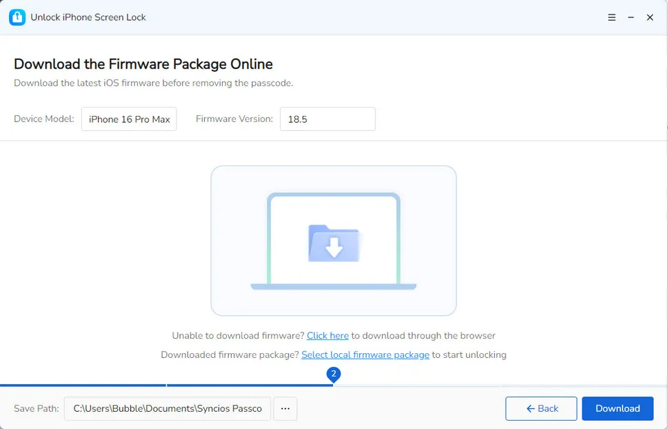 ready to download the firmware