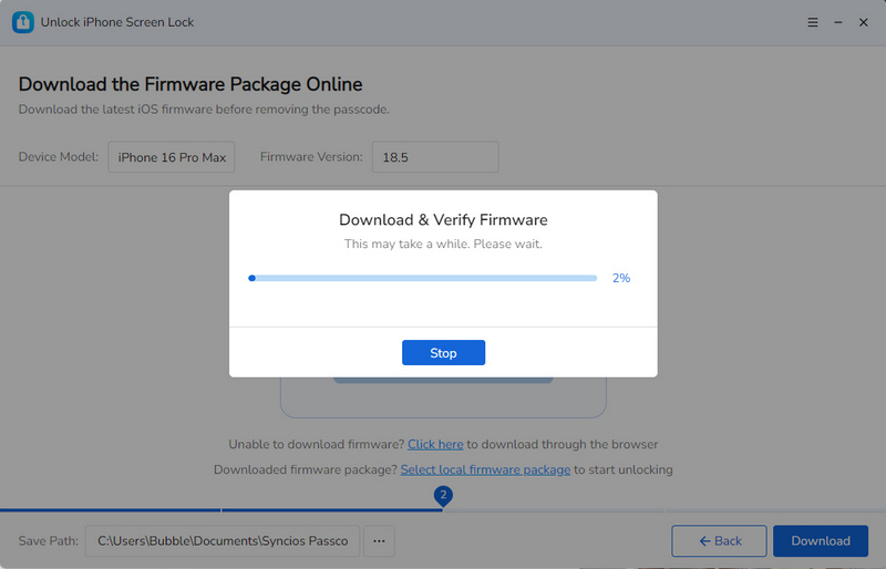downloading the firmware package