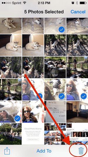 delete photos from photo stream