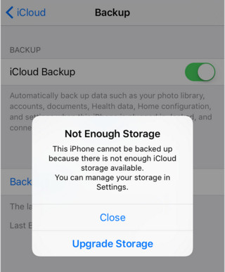 not enough icloud storage