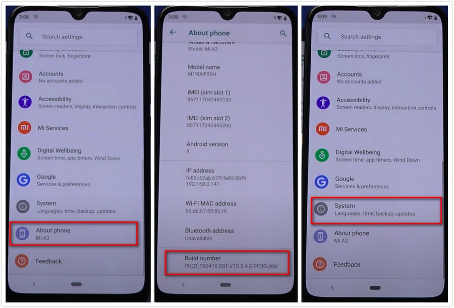 Debug Xiaomi Mi A3