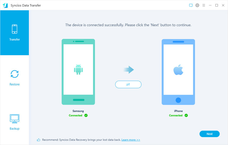 Samsung to iPhone X data transfer