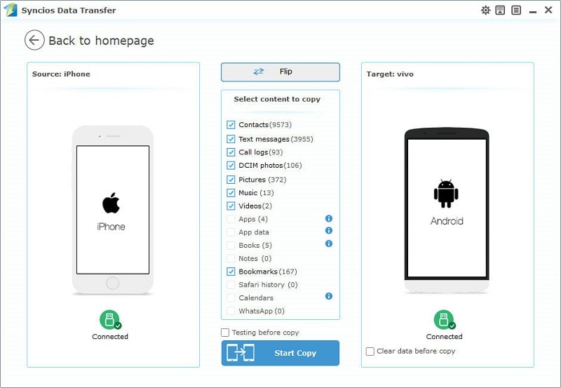 transfer data from iPhone to Vivo Nex