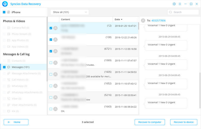 recover iPhone X messages